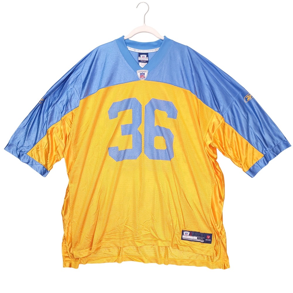 Reebok NFL Philadelphia Eagles Brian Westbrook 36 Yellow Blue Jersey 5XL 7012A